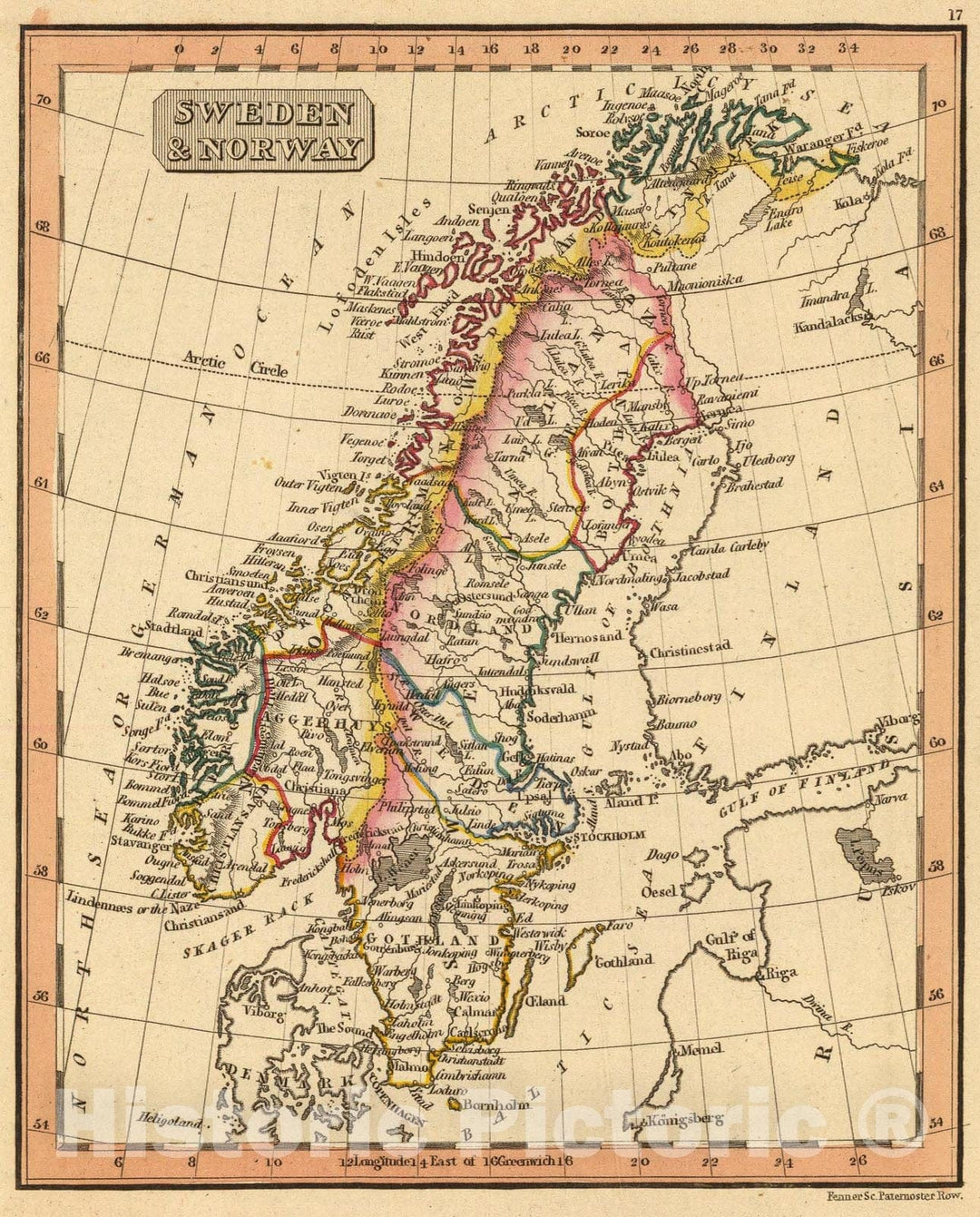 Historic Map : Sweden, Norway., 1835, Vintage Wall Art