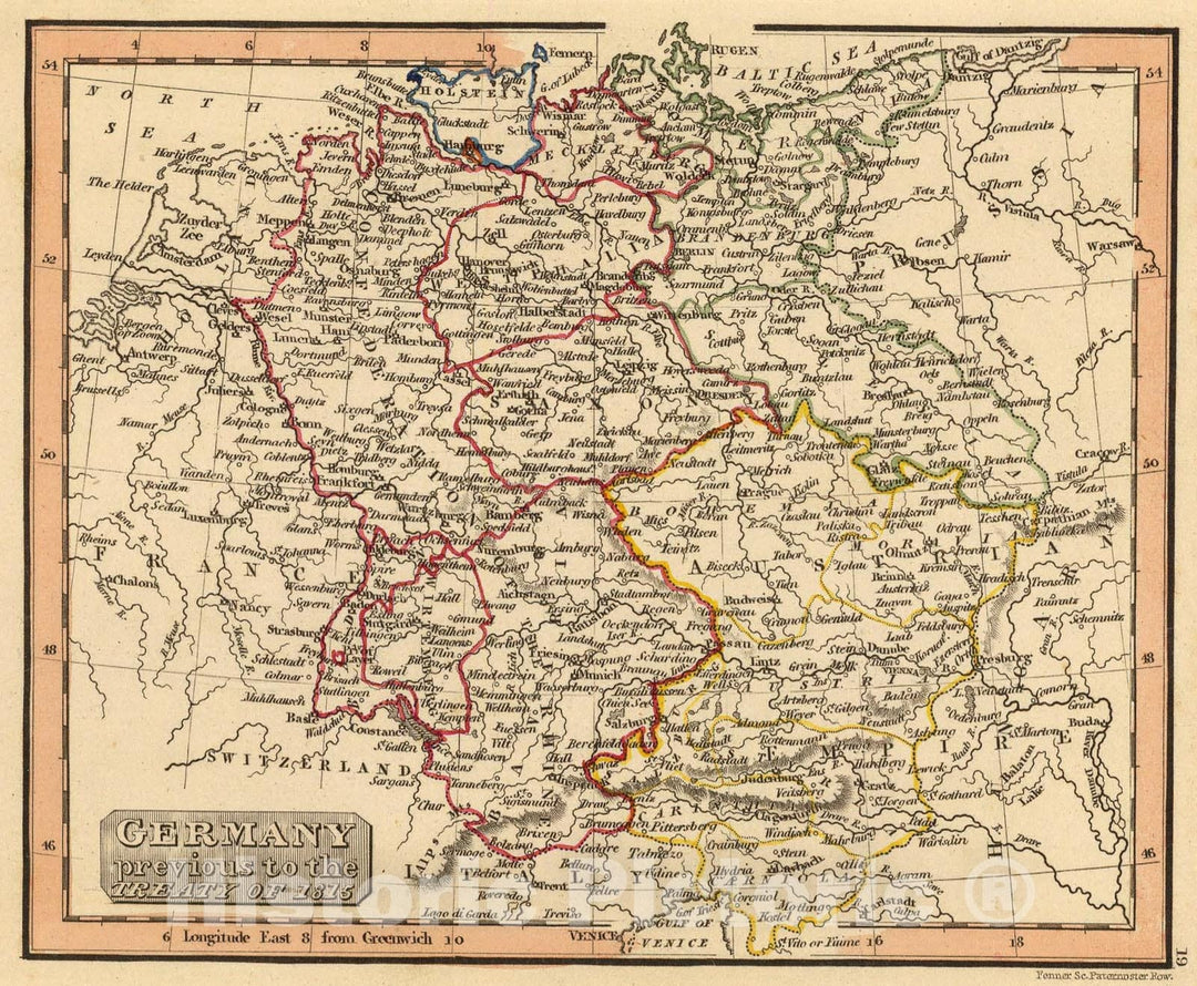 Historic Map : Germany., 1835, Vintage Wall Art