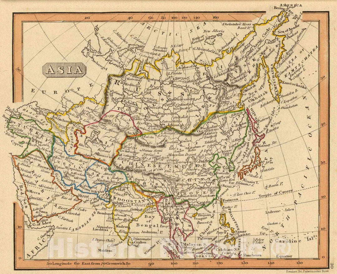 Historic Map : Asia, 1835 : Vintage Wall Art