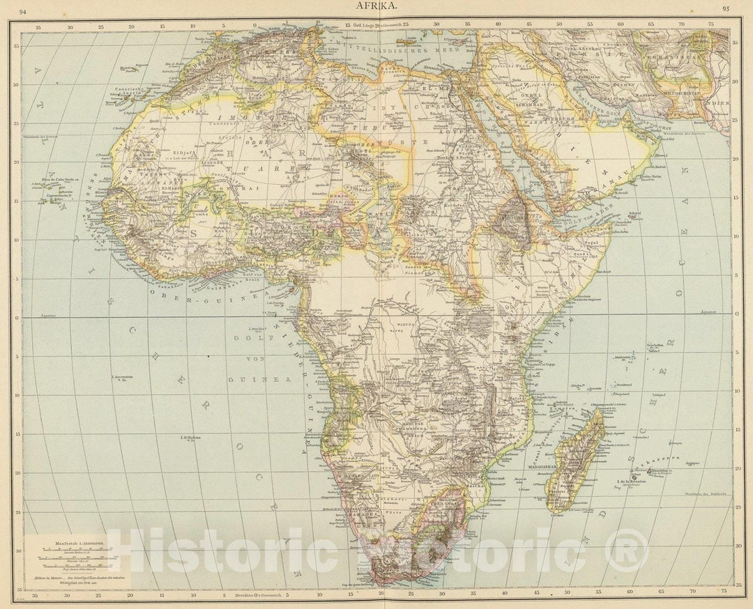 Historic Map : Africa., 1881, Vintage Wall Art