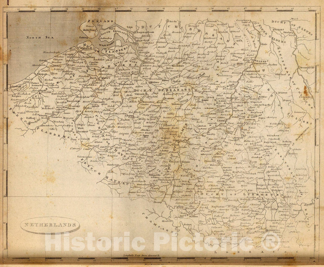 Historic Map : Netherlands., 1804, Vintage Wall Art