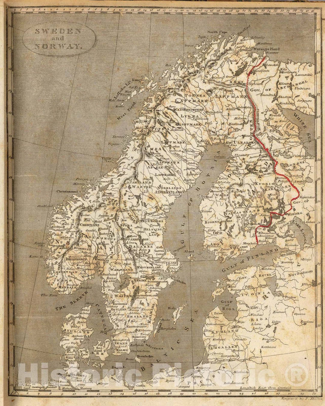 Historic Map : Sweden, Norway., 1804, Vintage Wall Art