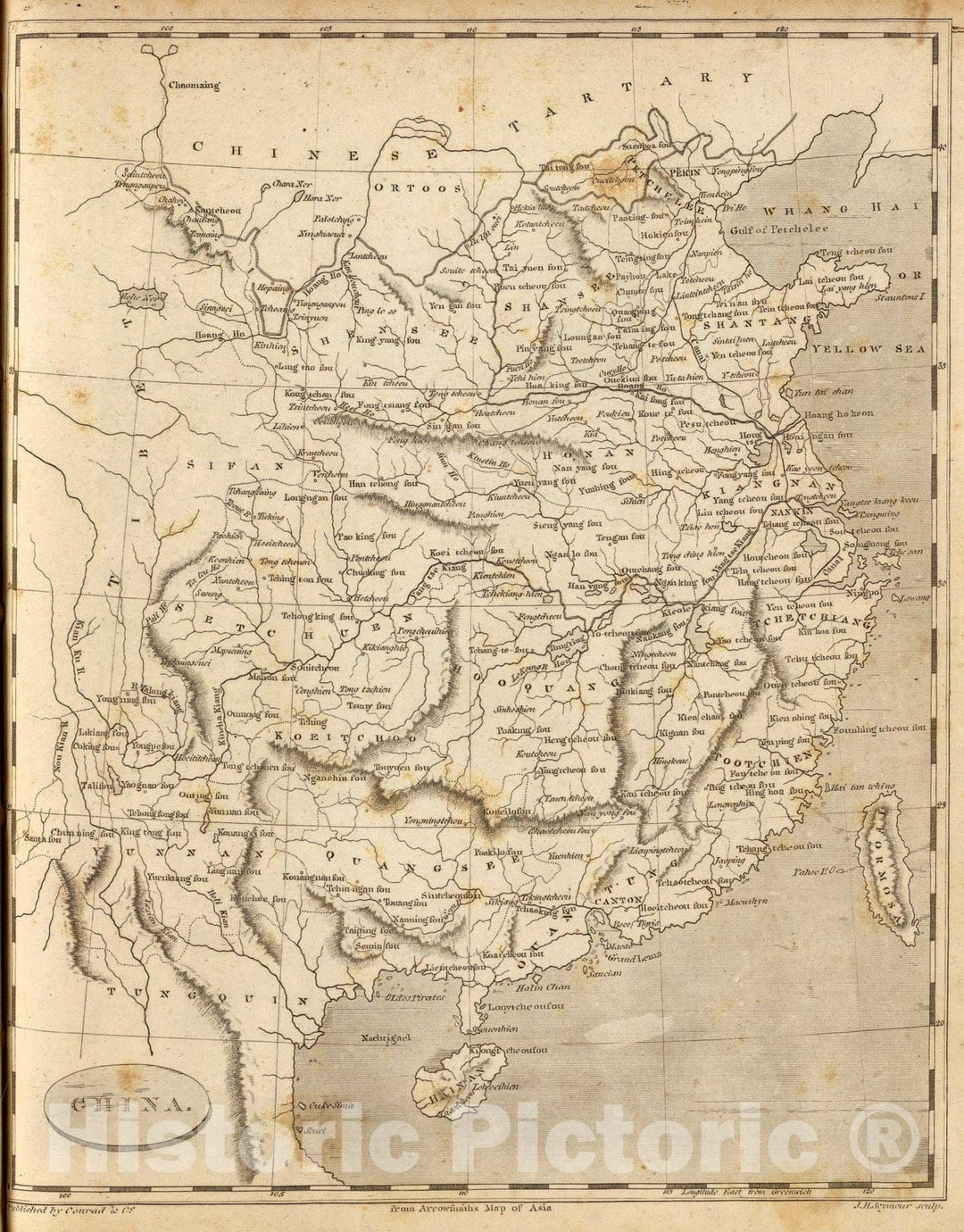 Historic Map : China., 1804, Vintage Wall Art