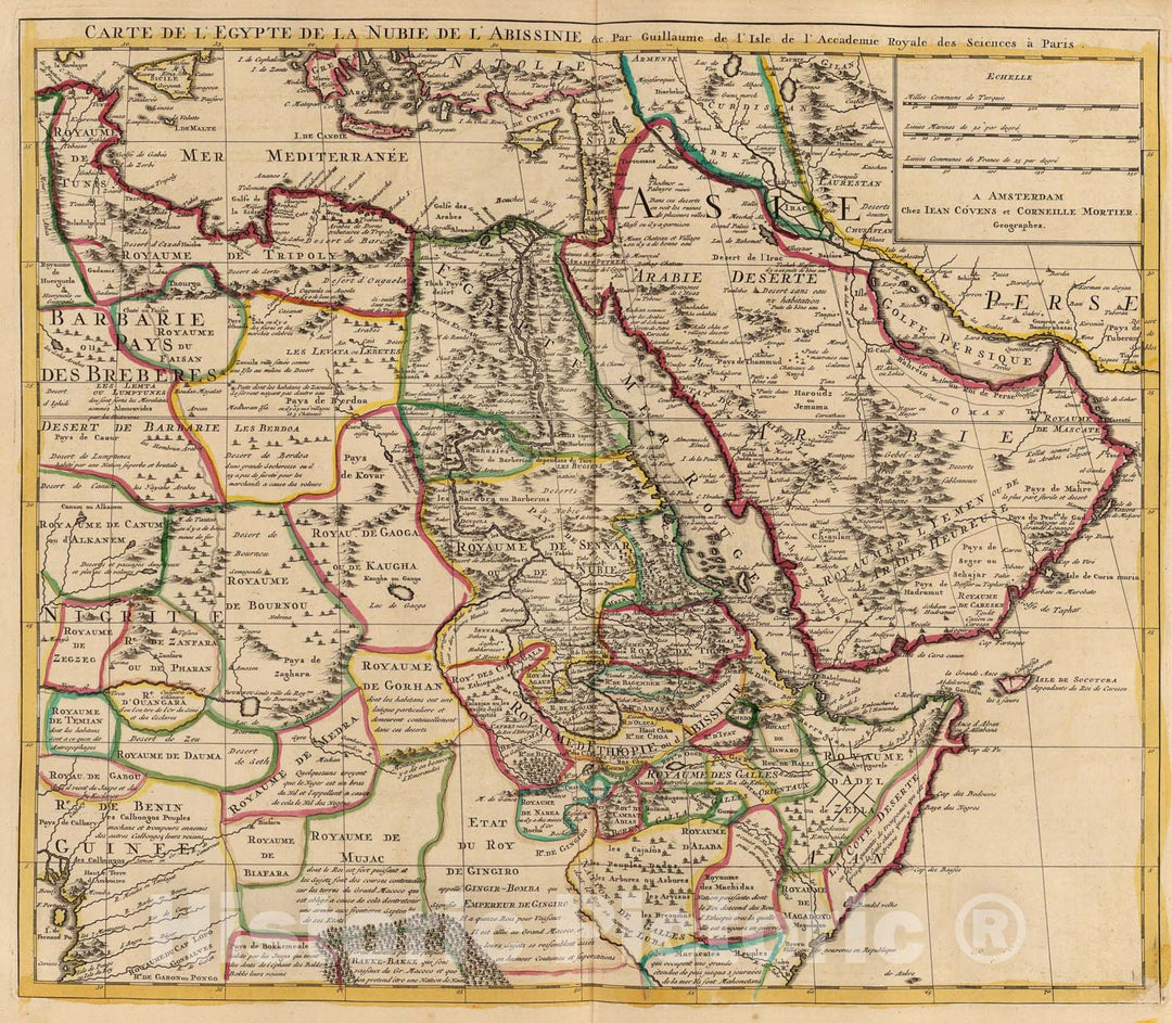 Historic Map : Egypte, Nubie, Abissinie &c., 1742, Vintage Wall Art