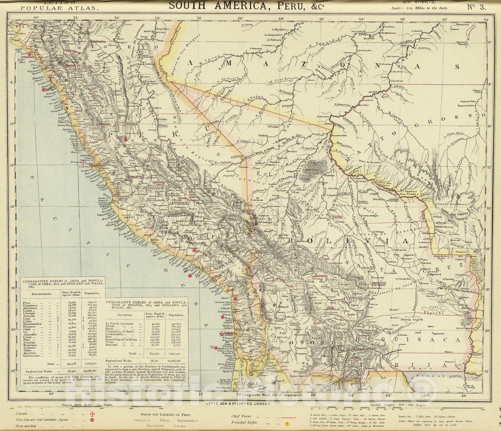 Historic Map : South America 3., 1883, Vintage Wall Art