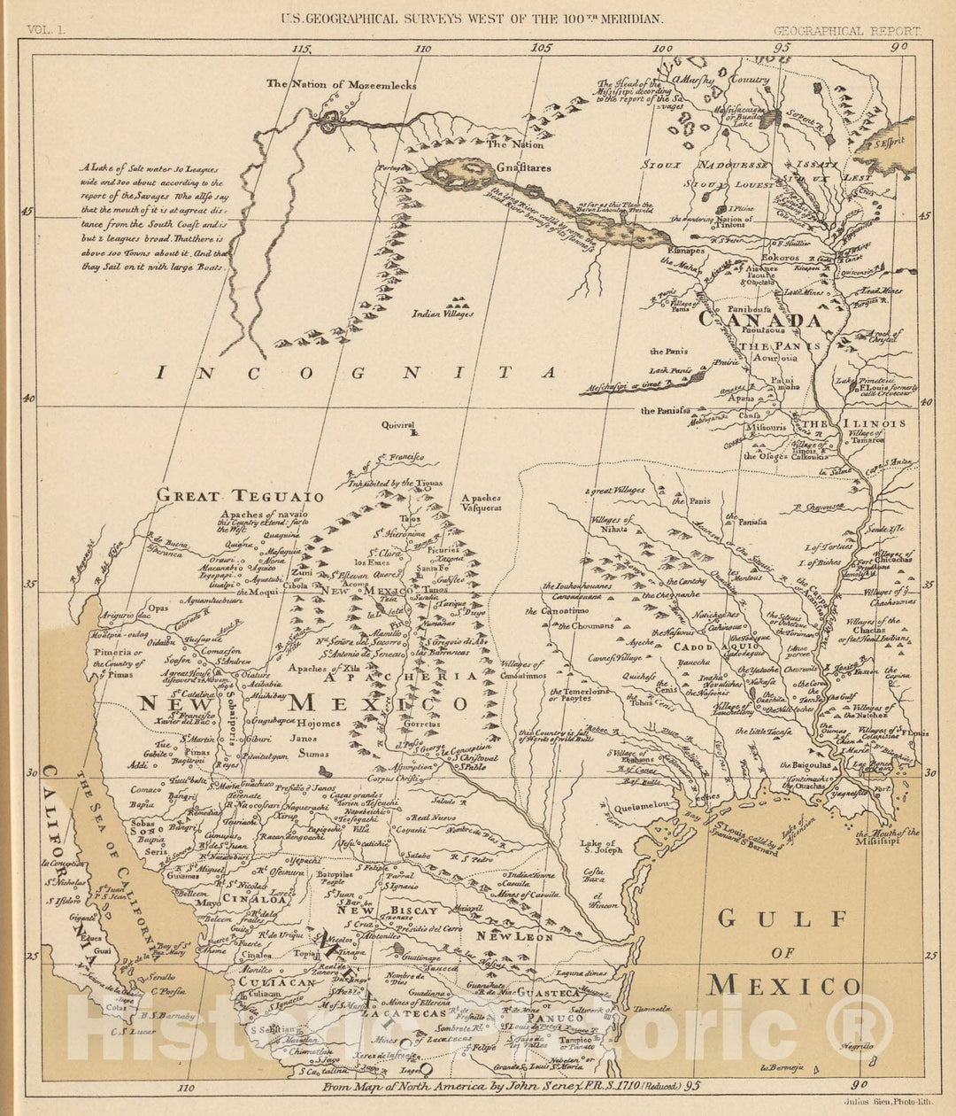 Historic Map : North America, 1710., 1889, Vintage Wall Art