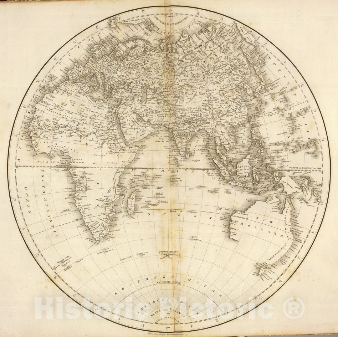 Historic Map : Eastern Hemisphere., 1814, Vintage Wall Art