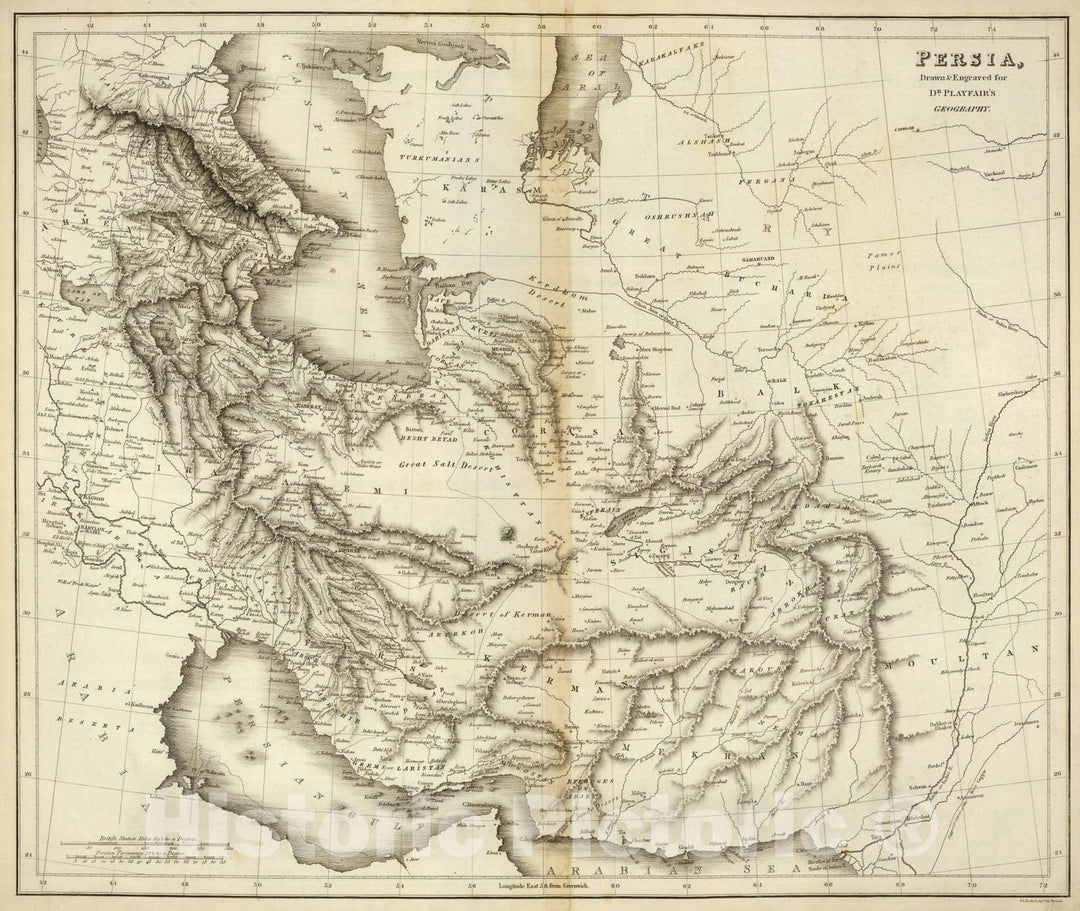 Historic Map : Persia., 1814, Vintage Wall Art