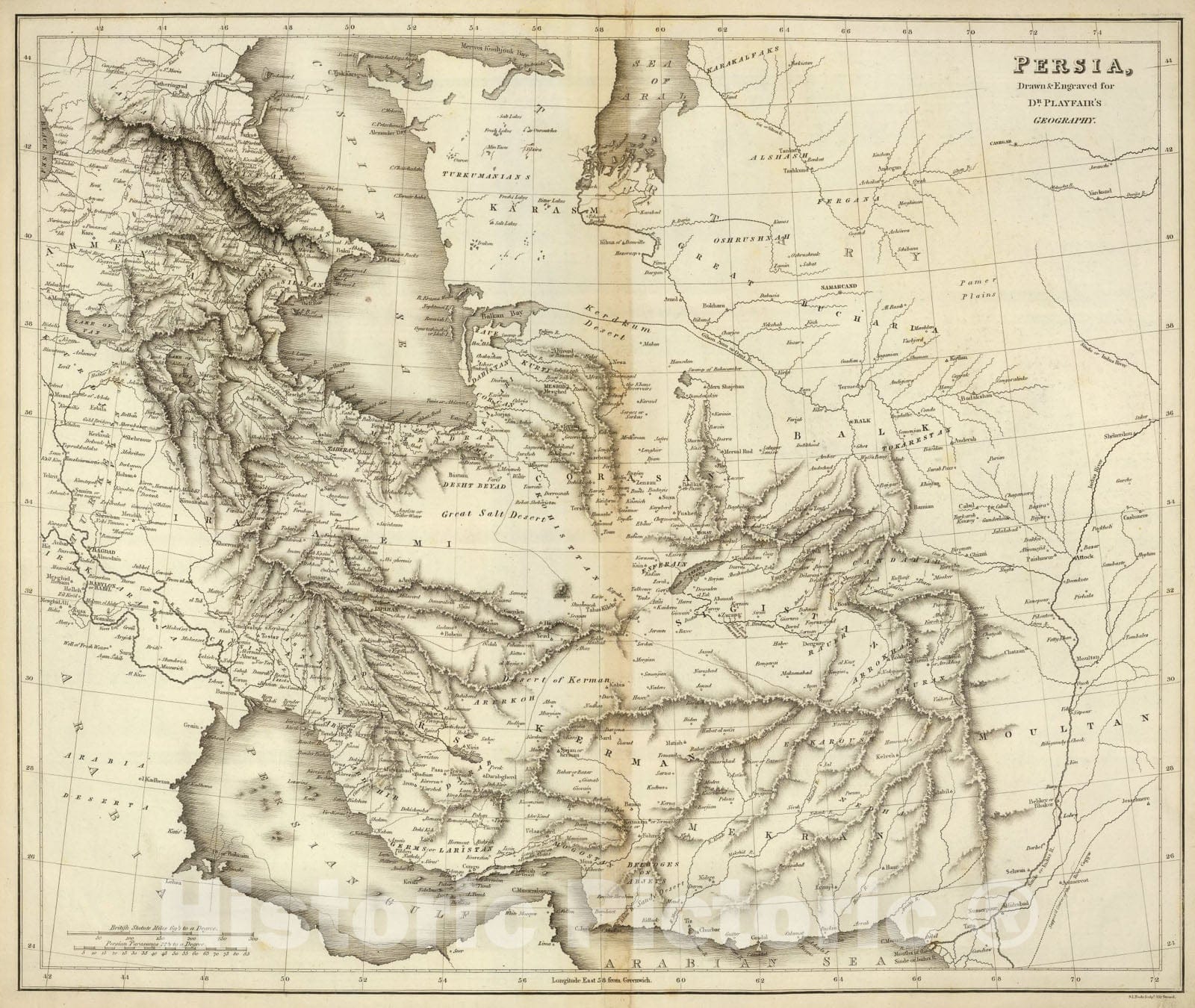 Historic Map : Persia., 1814, Vintage Wall Art