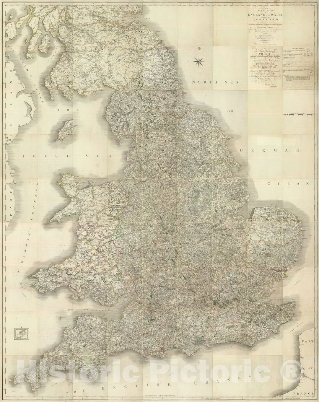 Historic Map : Composite: (Cary's England, Wales, and Scotland)., 1794, Vintage Wall Art