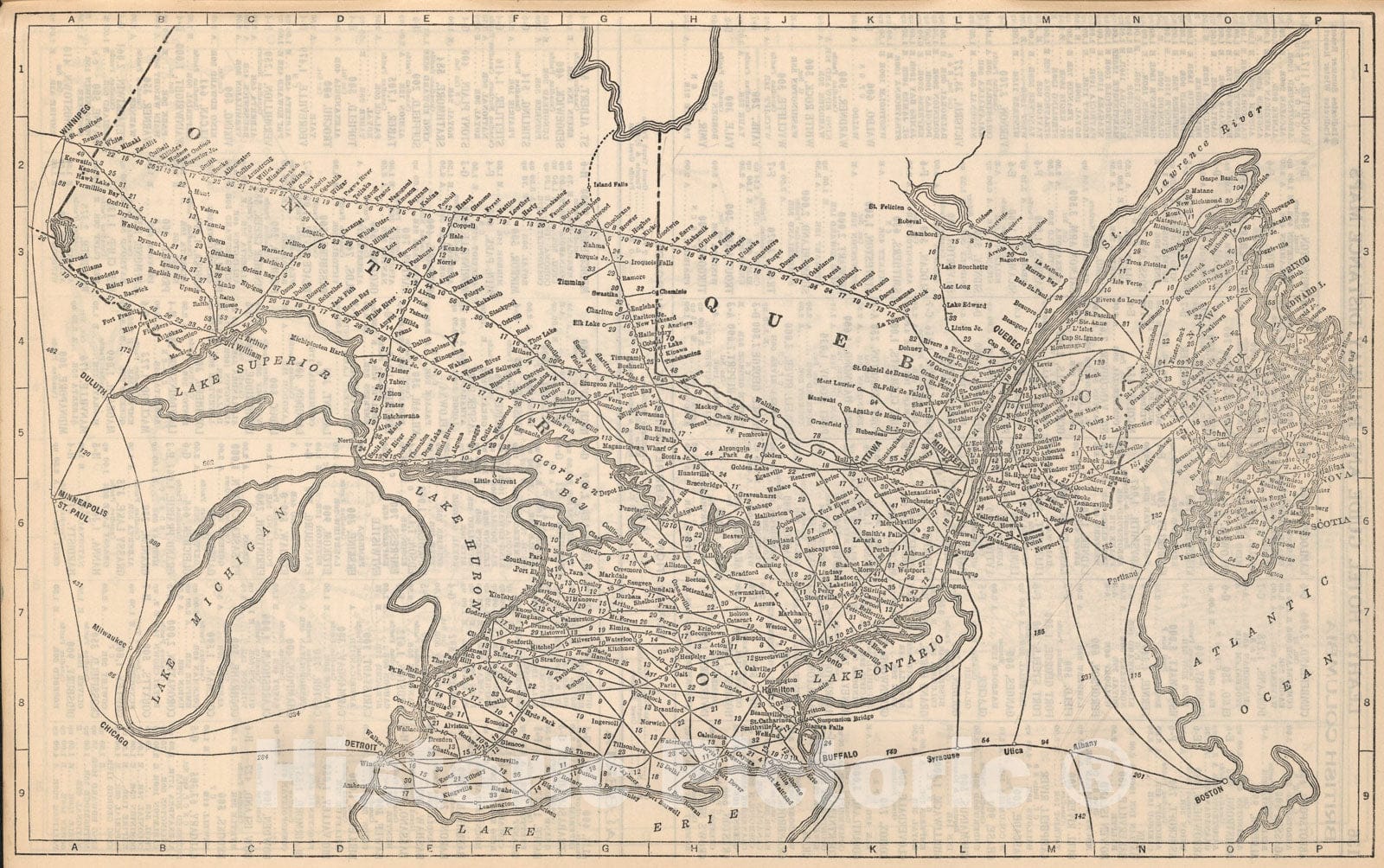 Historic Map : New Brunswick, Quebec, 1934, Vintage Wall Art