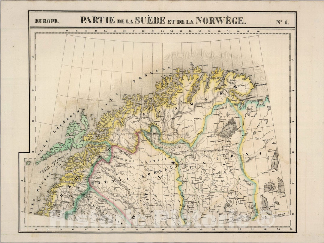 Historic Map : Partie, Suede, Norwege. Europe 1., 1827, Vintage Wall Art