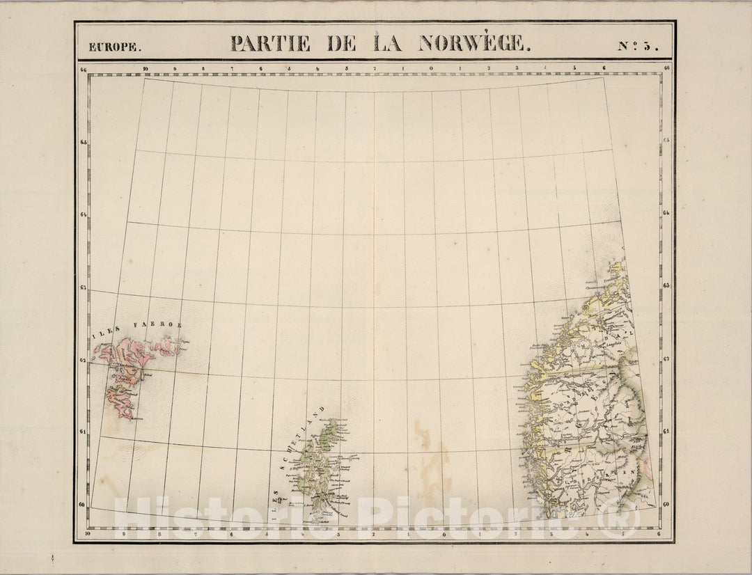 Historic Map : Partie, Norwege. Europe 3., 1827, Vintage Wall Art