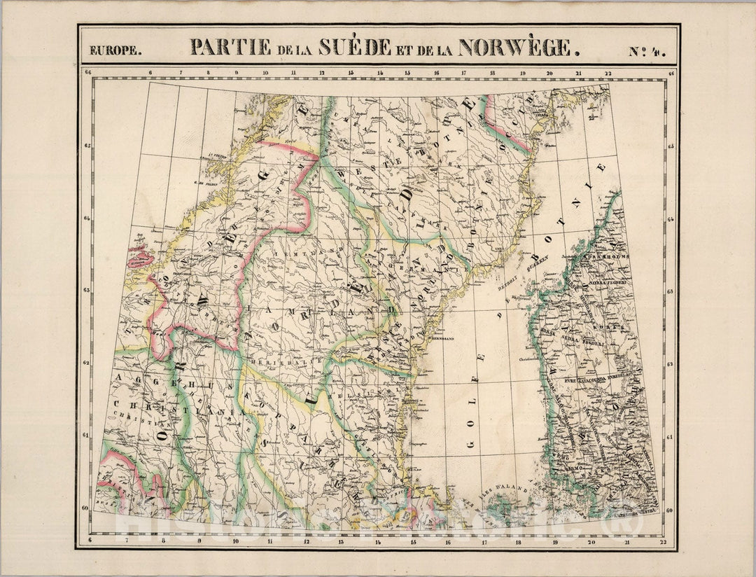 Historic Map : Partie, Suede, Norwege. Europe 4., 1827, Vintage Wall Art