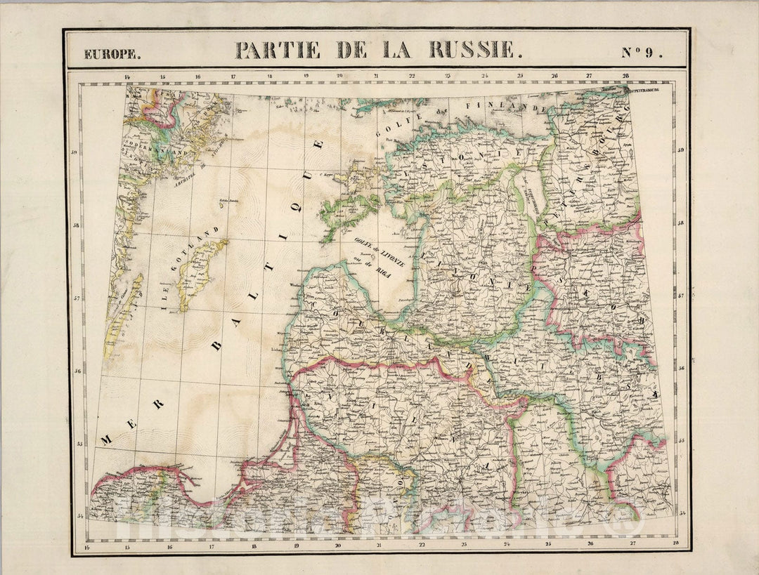 Historic Map : Partie, Russie. Europe 9., 1827, Vintage Wall Art