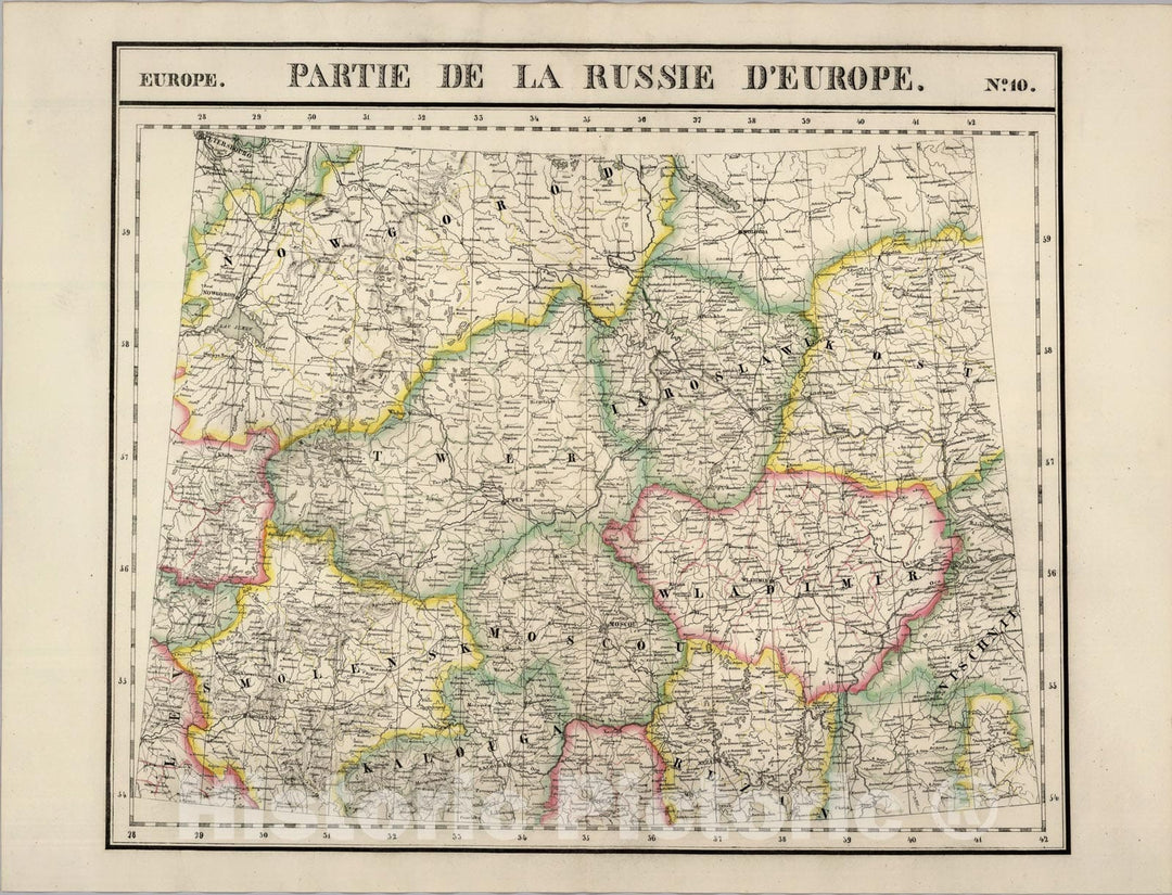 Historic Map : Partie, Russie d'Europe. Europe 10., 1827, Vintage Wall Art