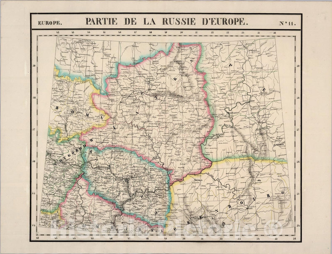 Historic Map : Partie, Russie d'Europe. Europe 11., 1827, Vintage Wall Art