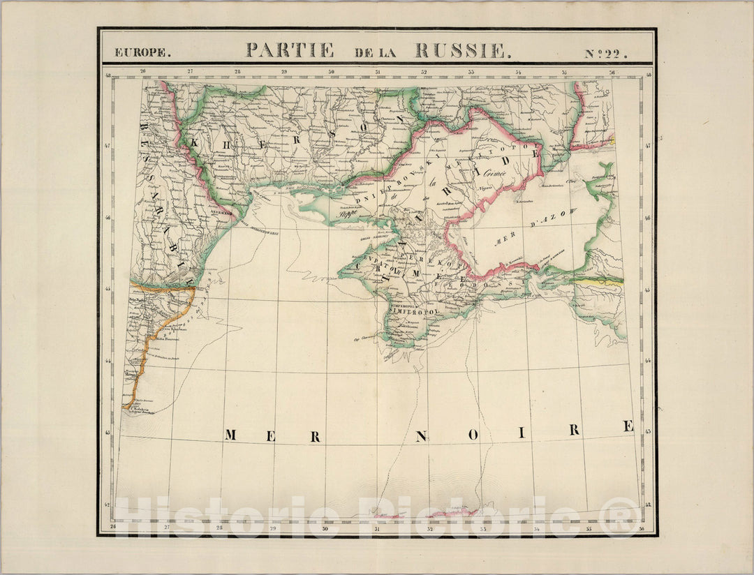 Historic Map : Partie, Russie. Europe 22., 1827, Vintage Wall Art