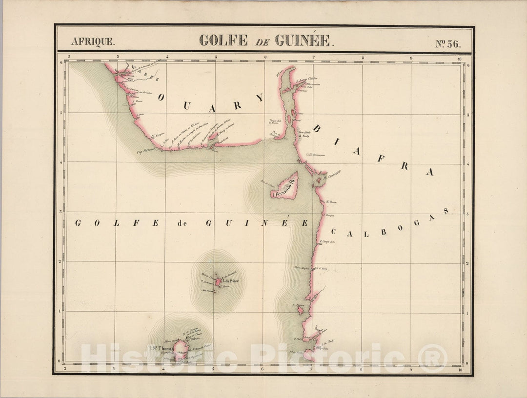 Historic Map : Golfe du Guinee. Afrique 36., 1827, Vintage Wall Art