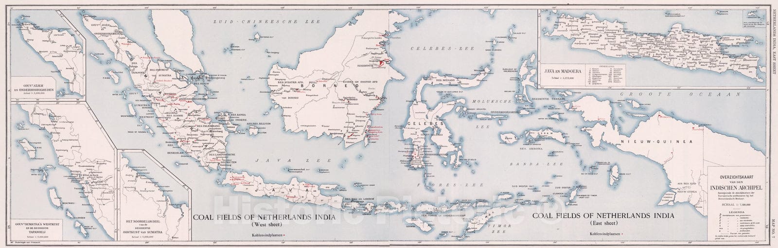 Historic Map : Composite: Netherlands India. Coal Resources of the World., 1913, Vintage Wall Art