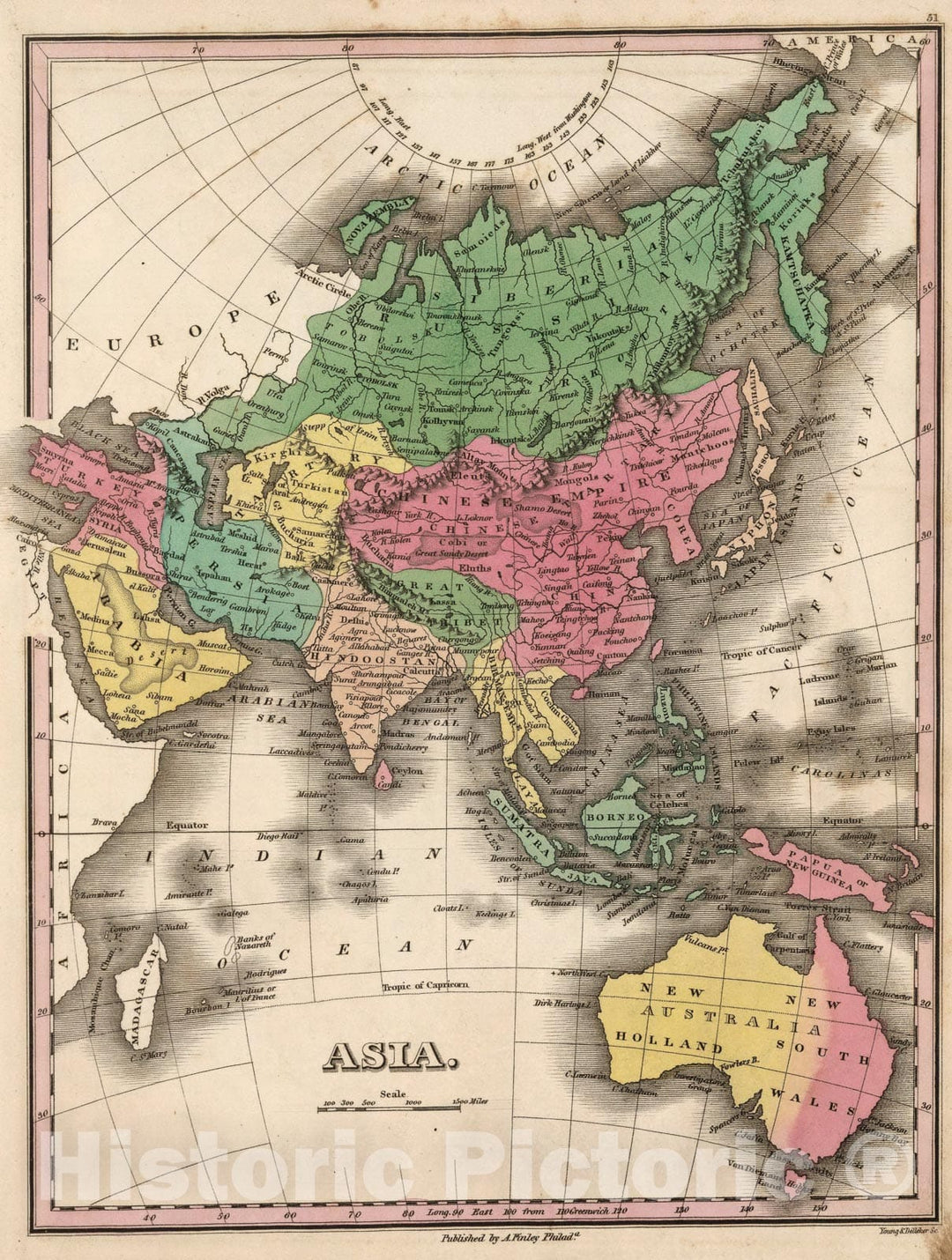 Historic Map : Asia., 1824, Vintage Wall Art