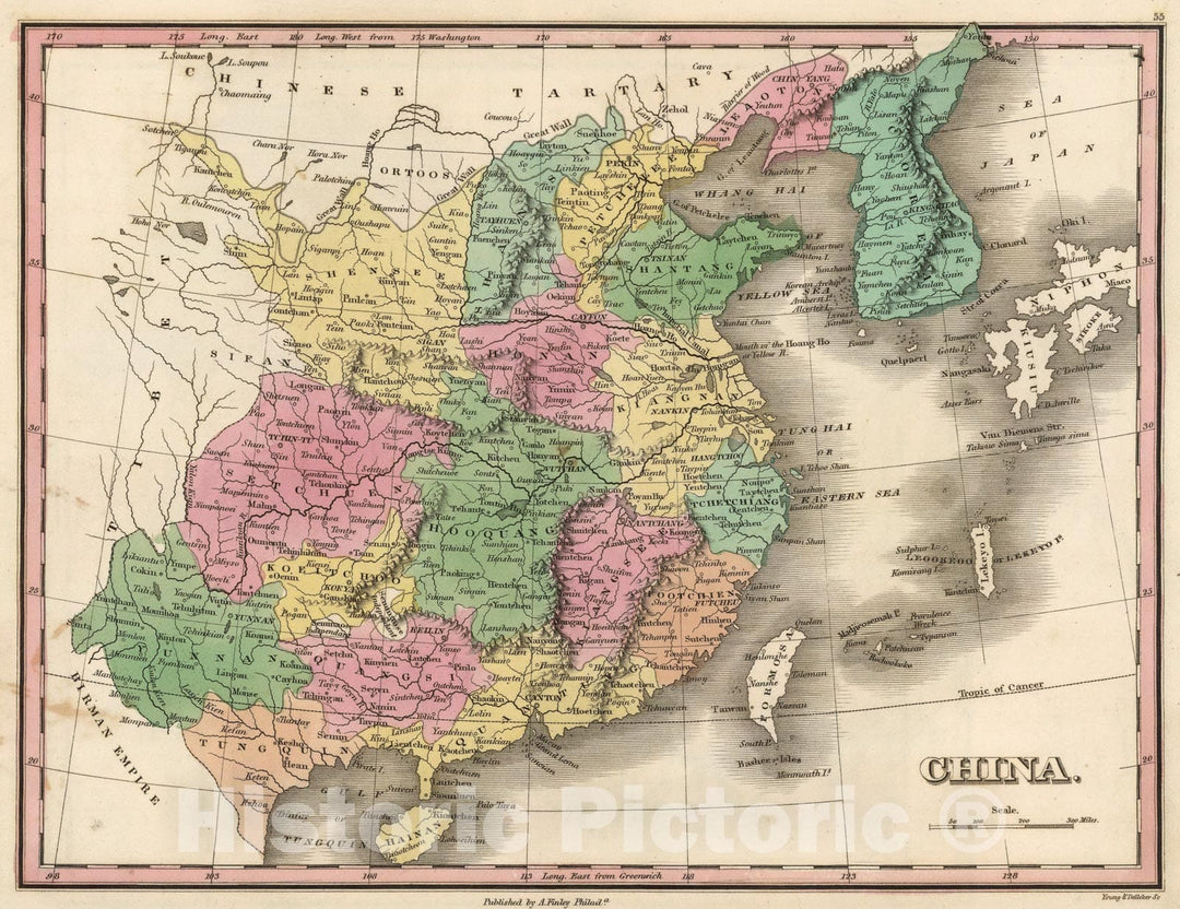 Historic Map : China., 1824, Vintage Wall Art