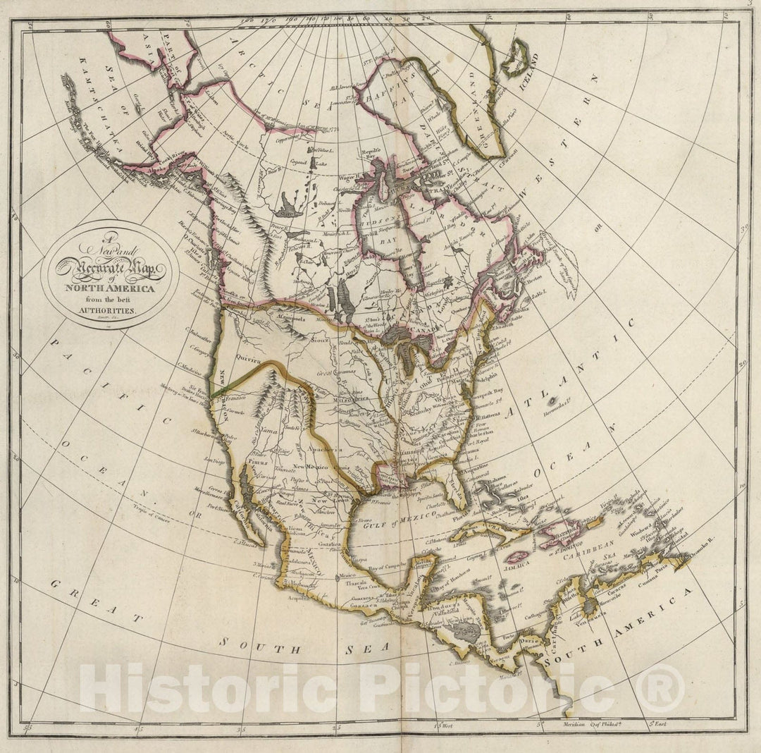 Historic Map : North America., 1818, Vintage Wall Art