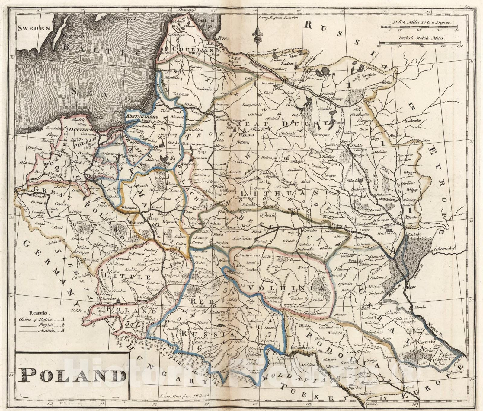 Historic Map : Poland., 1818, Vintage Wall Art