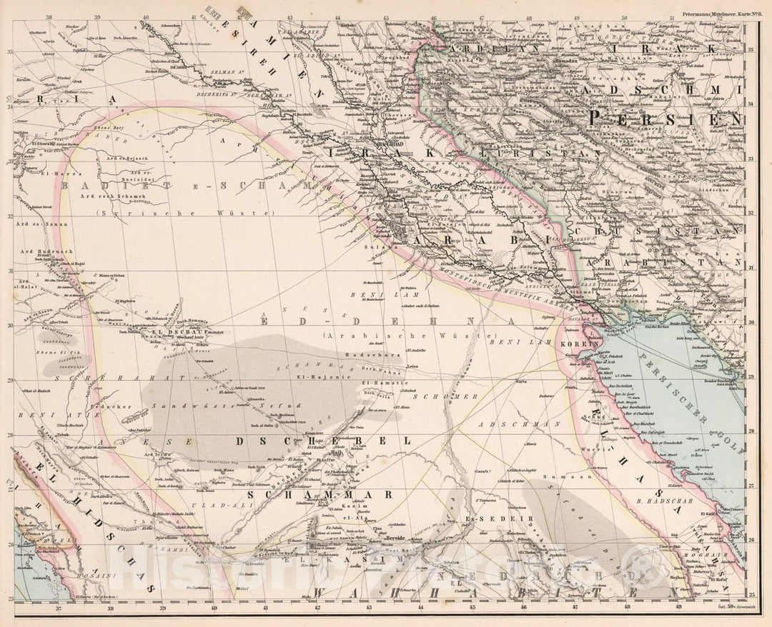 Historic Map : Karte No. eight. Karte des Mittellandischen Meeres in eight Blattern (Mediterranean No. eight)., 1eighteight0, Vintage Wall Art