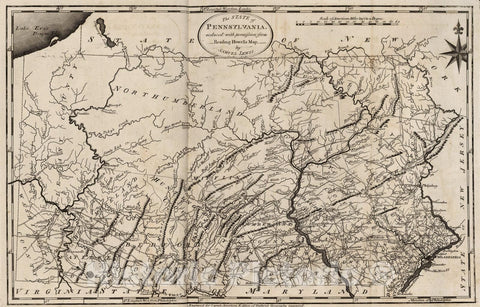 Historic Map : State of Pennsylvania., 1795, Vintage Wall Art