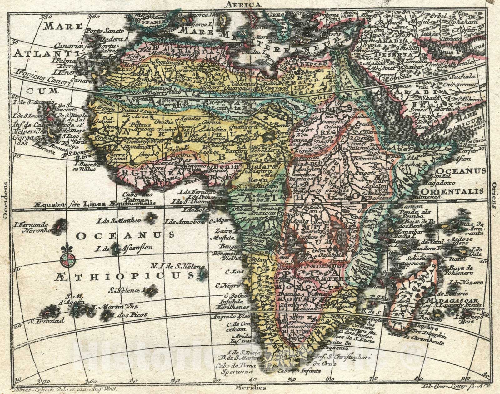 Historic Map : Africa, 1762, Vintage Wall Art