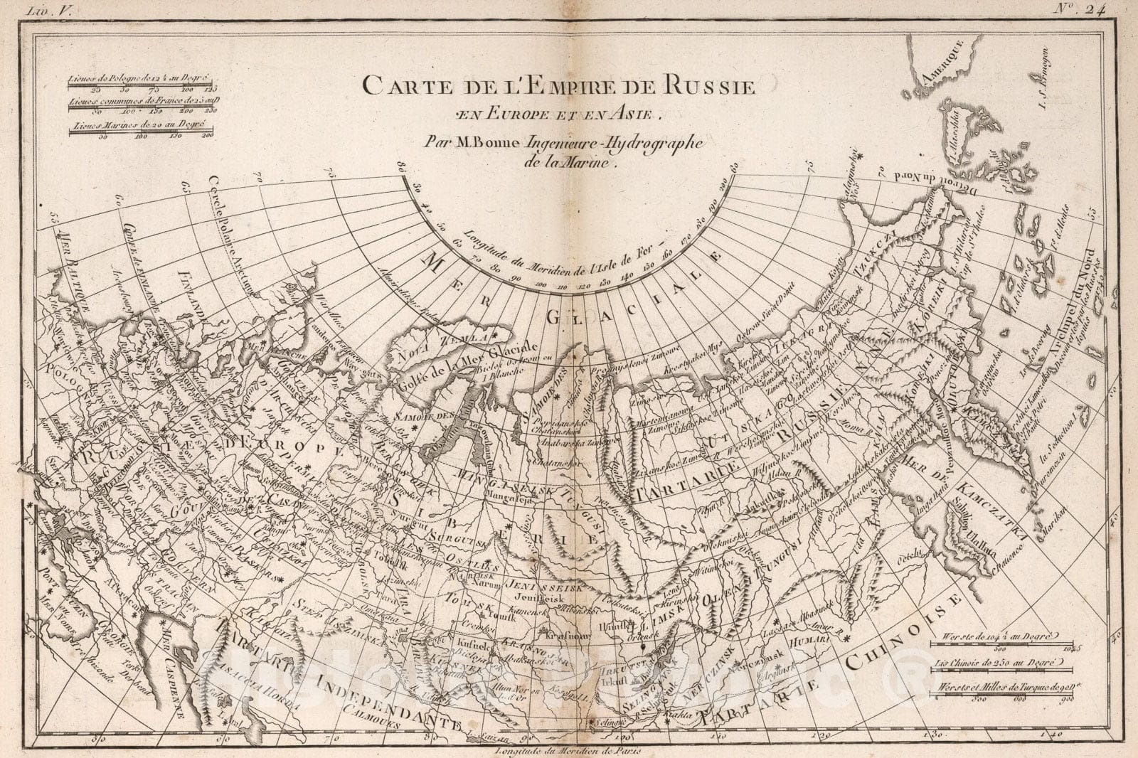 Historic Map : Carte de L'Empire de Russie en Europe et en Asie, 1780, Vintage Wall Art