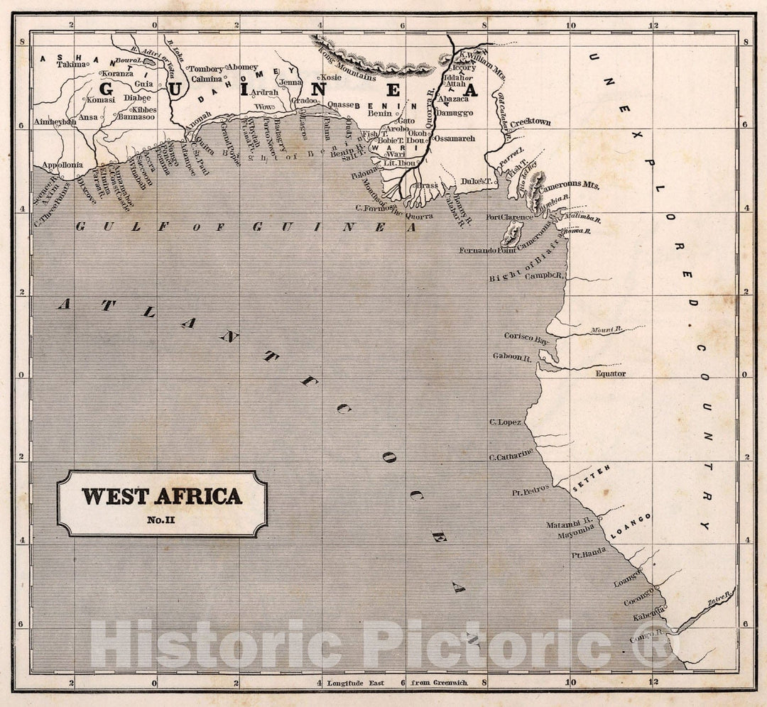 Historic Map : West Africa. No. II, 1848, Vintage Wall Art