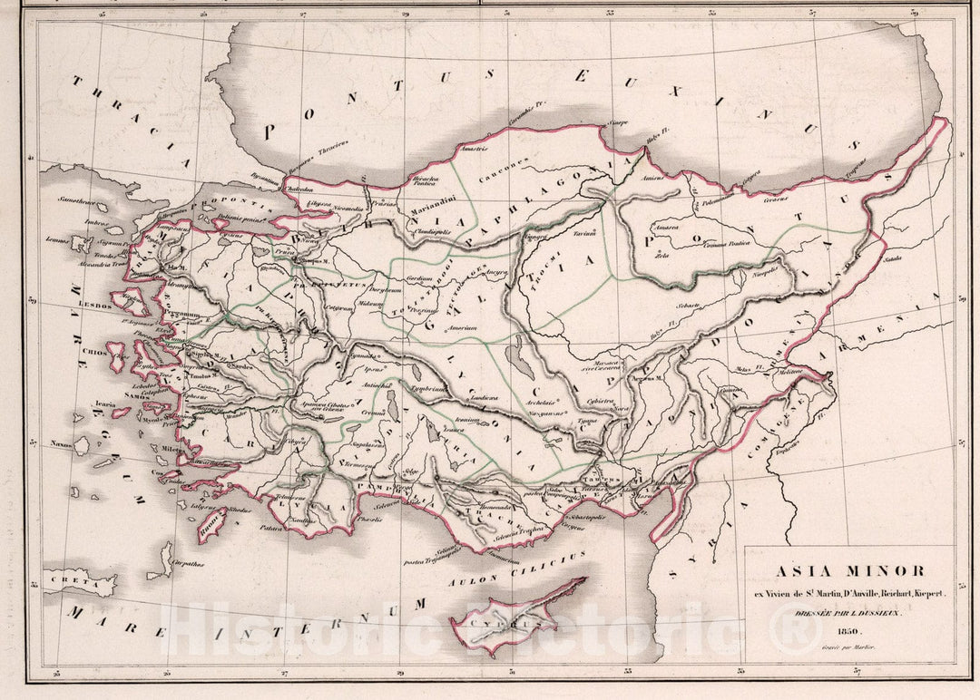 Historic Map : 10. Asia Minor., 1850, Vintage Wall Art