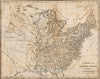 Historic Map : United States and Part of Louisiana, 1816, Vintage Wall Art