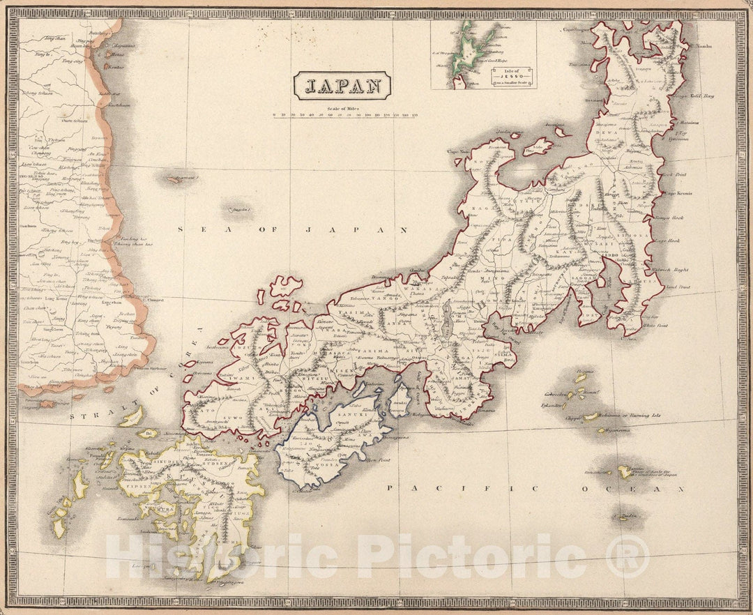 Historic Map : Japan., 1848, Vintage Wall Art