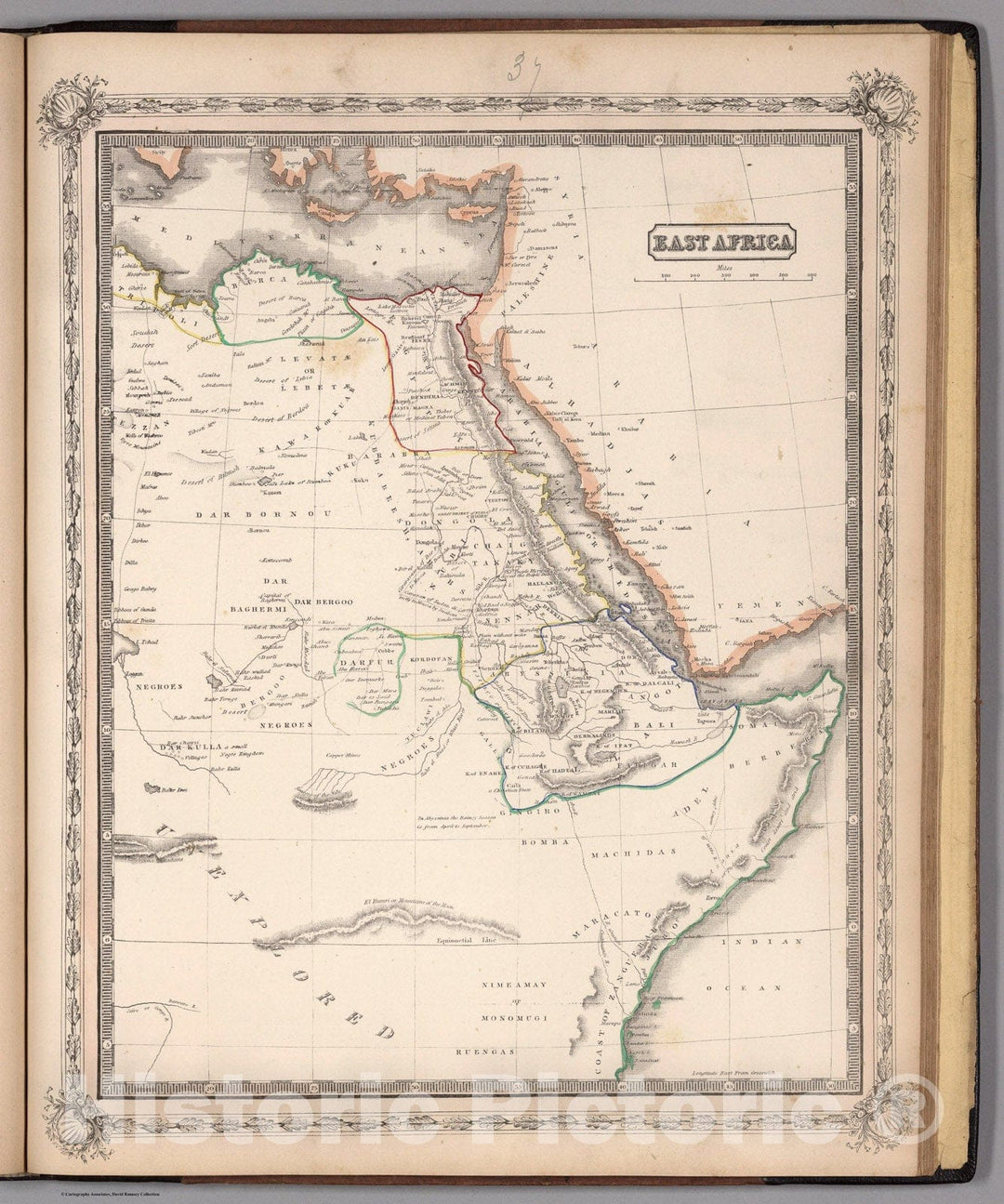 Historic Map : East Africa., 1848, Vintage Wall Art