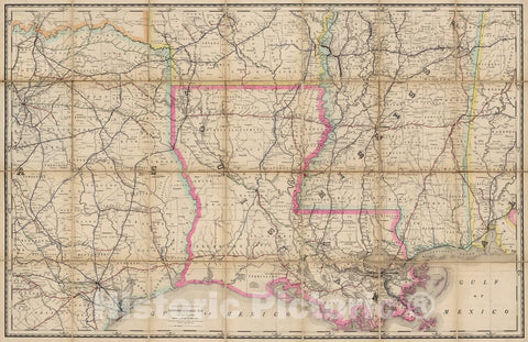 Historic Map : (Louisiana) Railroad Map of the United States., 1891, Vintage Wall Art