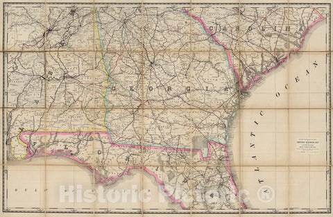Historic Map : (Georgia, Alabama) Railroad Map of the United States., 1891, Vintage Wall Art