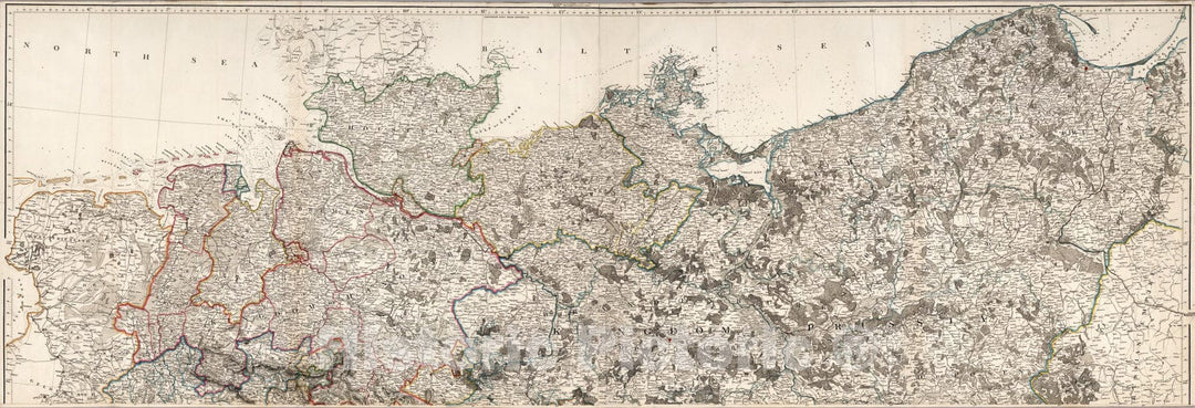 Historic Map : Top Sheet: Germany., 1816, Vintage Wall Art