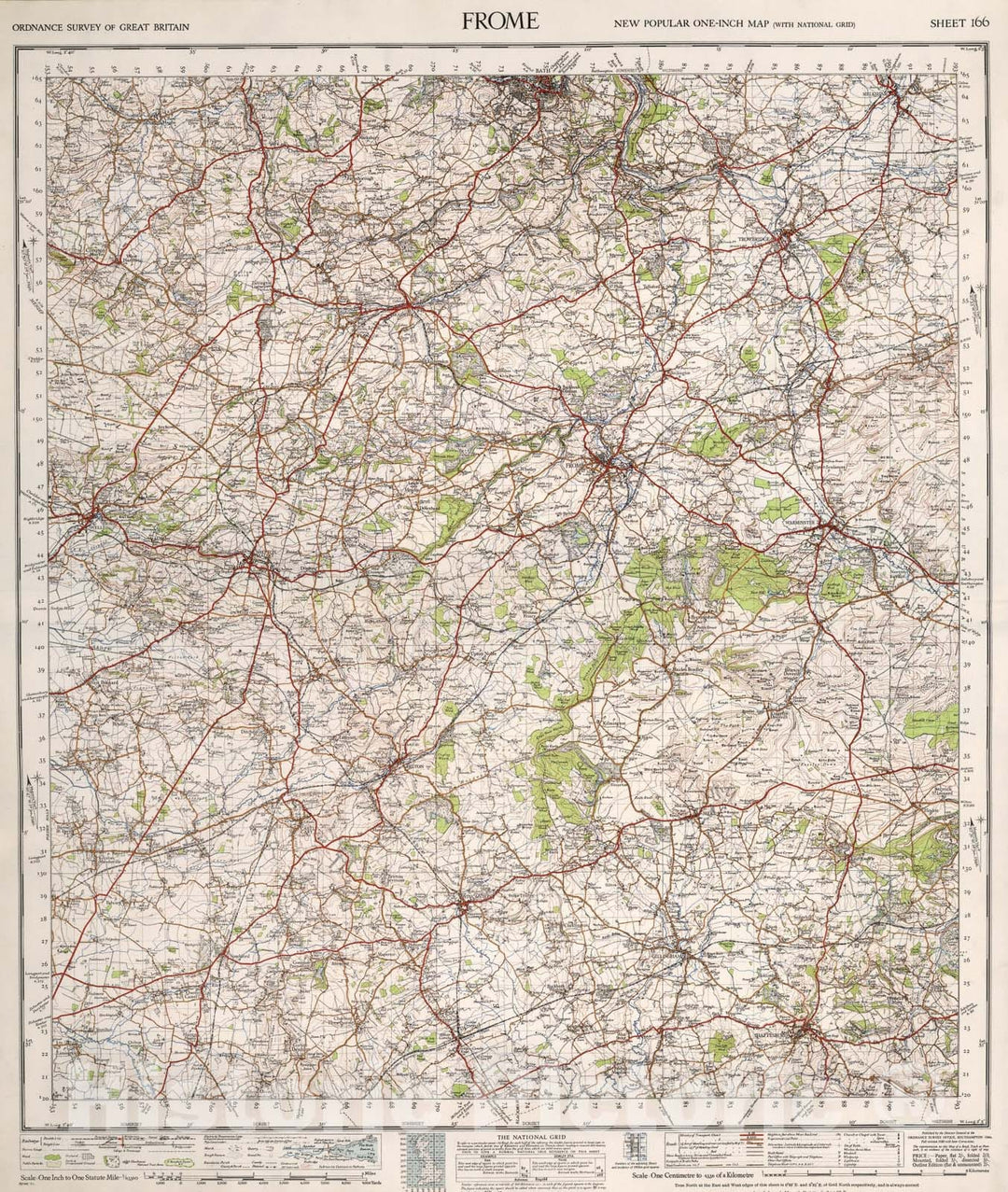 Historic Map : Sheet 166. Frome., 1946, Vintage Wall Art