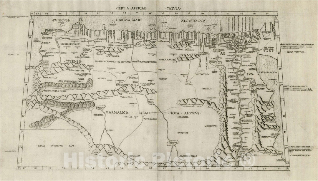 Historic Map : Tertia Africae Tabula, 1478, Claudius Ptolemy, Vintage Wall Art