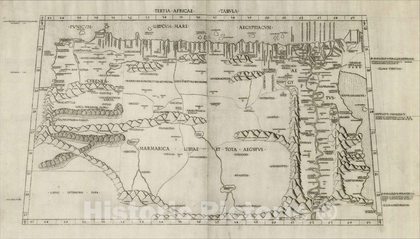 Historic Map : Tertia Africae Tabula, 1478, Claudius Ptolemy, Vintage Wall Art