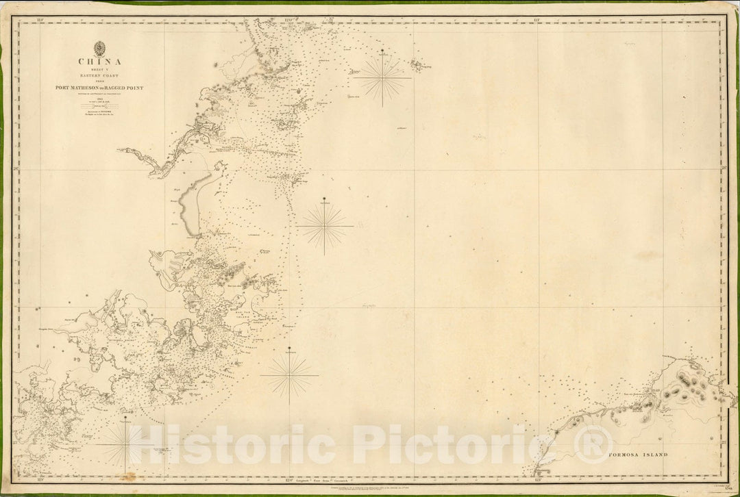 Historic Map : China Sheet V Eastern Coast From Port Matheson to Ragged Point Surveyed by Captns. Kellett & Collinson R.N. 1843., 1849, British Admiralty, Vintage Wall Art