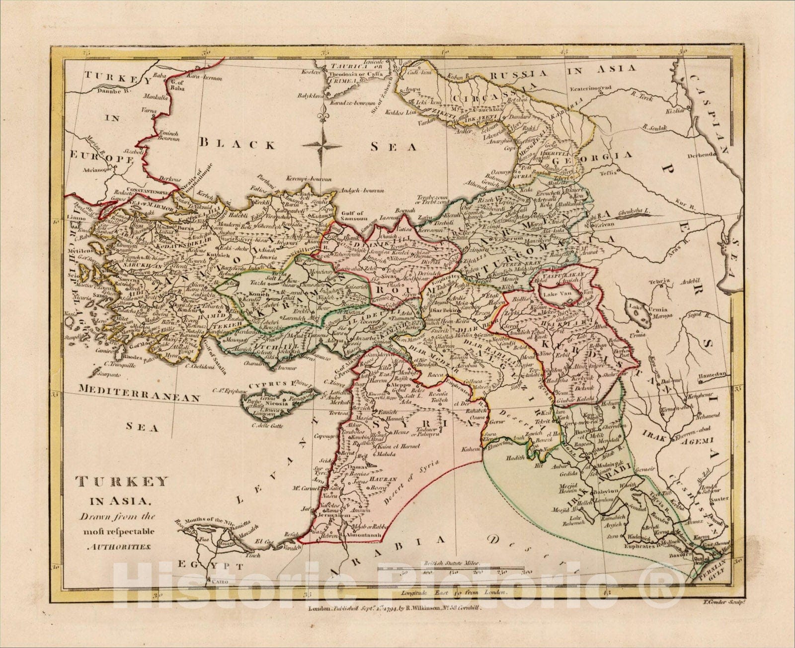 Historic Map : Turkey In Asia, Drawn from the most respectable Authorities, 1794, Robert Wilkinson, Vintage Wall Art