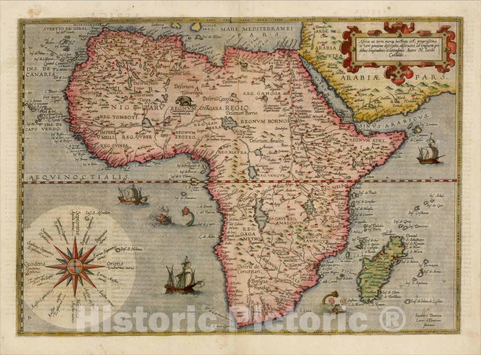 Historic Map : Africae ut terra, 1578, Vintage Wall Art