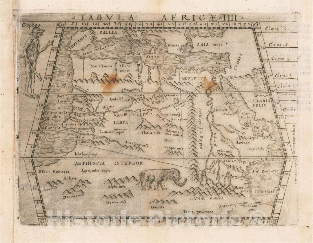 Historic Map : Tabula Africae IIII, 1548, Giacomo Gastaldi, Vintage Wall Art