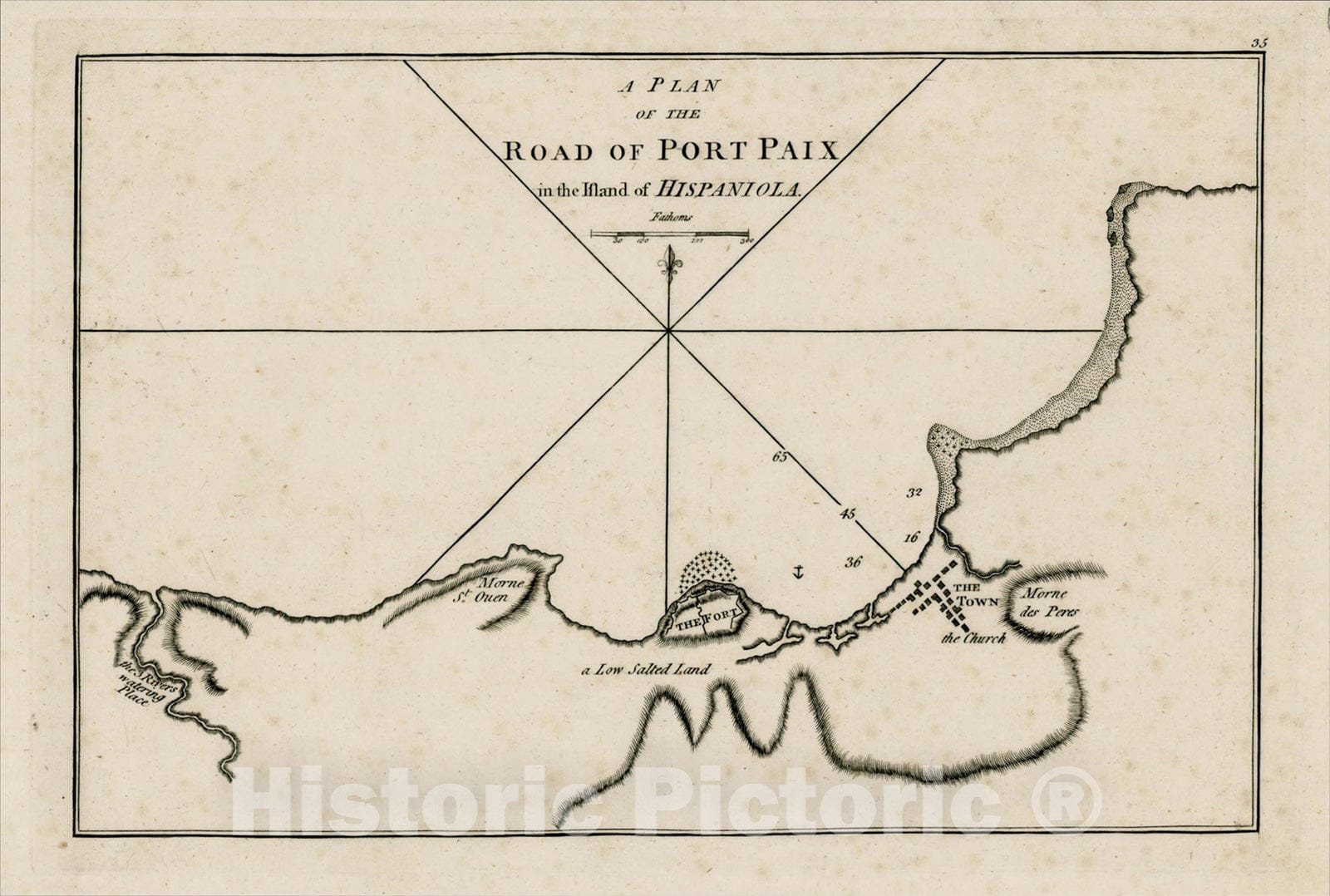 Historic Map : A Plan of The Road of Port Paix in the Islan of Hispaniola, 1794, Sayer & Bennett, Vintage Wall Art