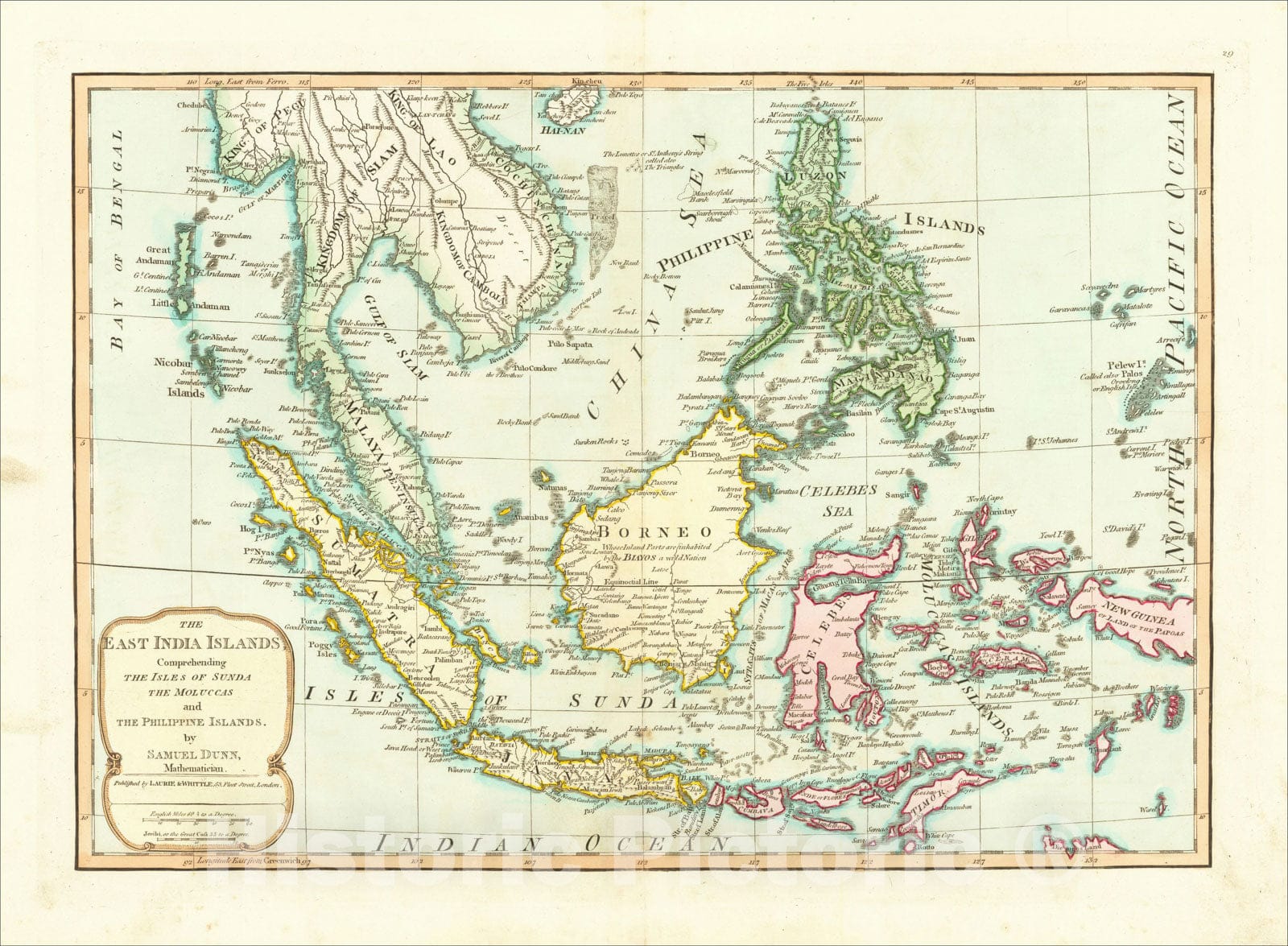 Historic Map : The East India Islands, Comprehending The Isles of Sunda, The Moluccas and The Philippine Islands?, 1794, 1794, Samuel Dunn, Vintage Wall Art