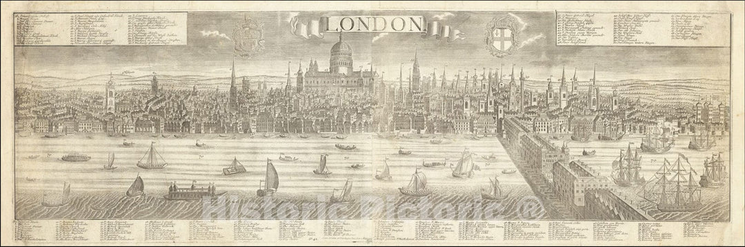 Historic Map : London, 1760, Georg Balthasar Probst, Vintage Wall Art